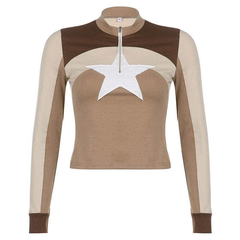 Star Patchwork Long Sleeve Tee - fairypeony