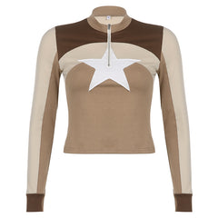 Star Patchwork Long Sleeve Tee - fairypeony