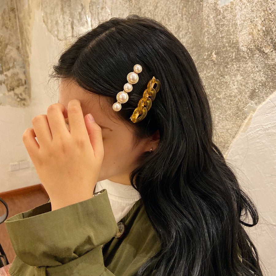Wind chain pearl hairpin combination, , women clothing, wind-chain-pearl-hairpin-combination, , fairypeony