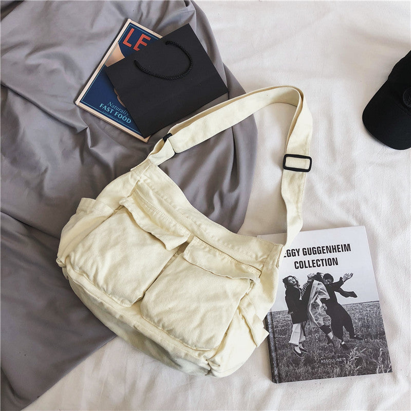 Large Canvas Satchel Bag - fairypeony
