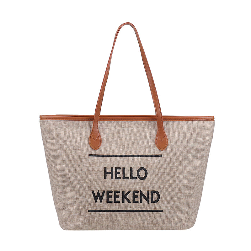 Canvas Fashion Printed Letters Large Capacity Shoulder Bag, , women clothing, canvas-fashion-printed-letters-large-capacity-shoulder-bag, , fairypeony
