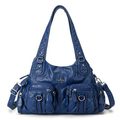 Solid Color Cargo Messenger Bag - fairypeony