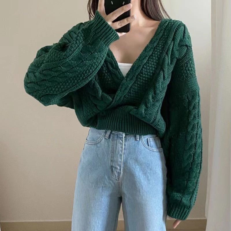 Cross Over Crop Cable Knit Cardigan, , women clothing, cross-over-crop-cable-knit-cardigan, , fairypeony