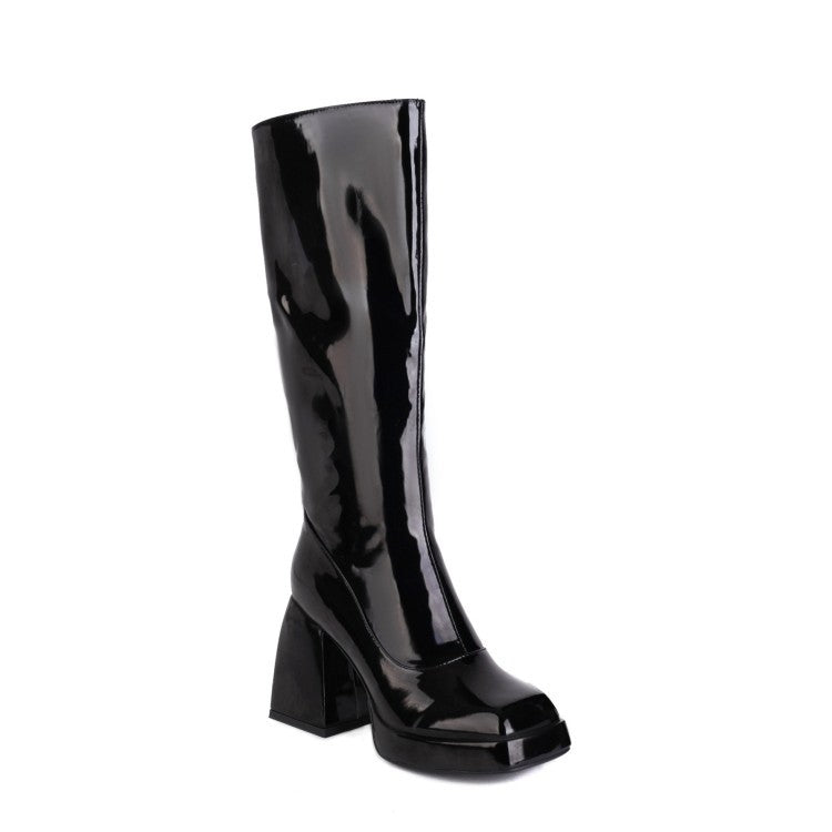 Waterproof Platform Candy Color High Boots, , women clothing, waterproof-platform-candy-color-high-boots, , fairypeony