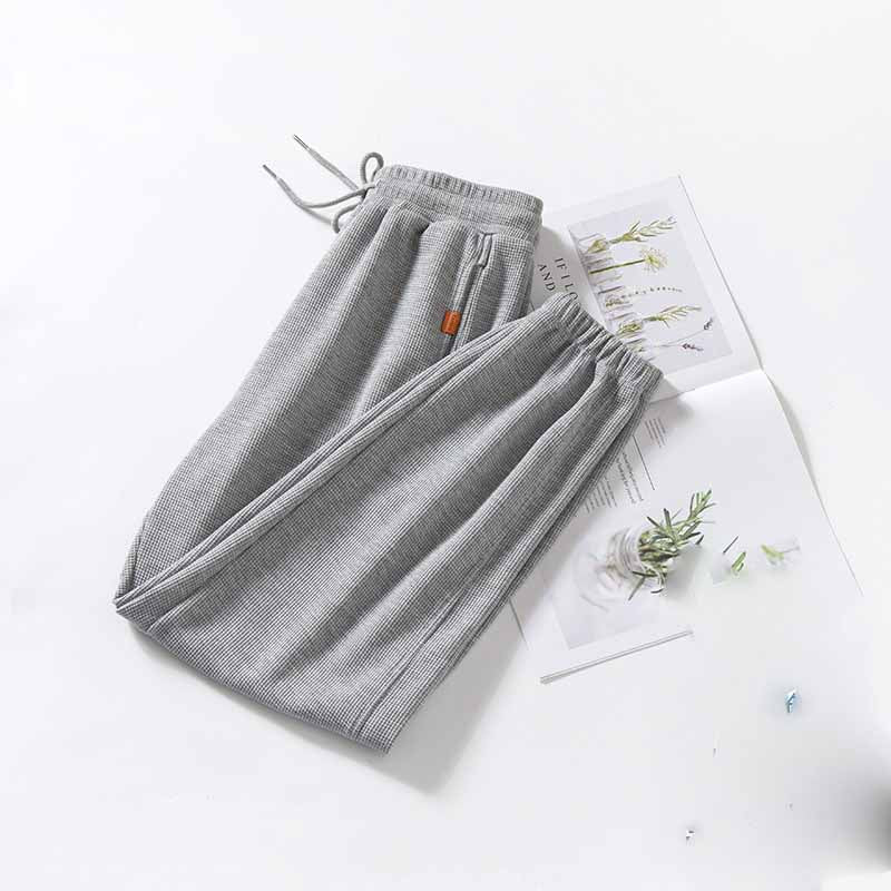 Waffle Casual Loose Harem Trousers, , women clothing, waffle-casual-loose-harem-trousers, , fairypeony