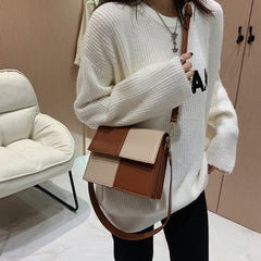 Contrast Stitching Square Shoulder Bag, , women clothing, contrast-stitching-square-shoulder-bag, , fairypeony