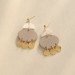 Body Clay Texture Lacquered Acrylic Earrings, , women clothing, body-clay-texture-lacquered-acrylic-earrings, , fairypeony