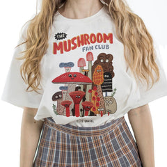 The Mushroom Fan Club T-shirt, , women clothing, the-mushroom-fan-club-t-shirt, khaki, L, M, S, white, XL, XXL, XXXL, fairypeony