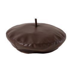 Autumn And Winter Pu Beret Hat, , women clothing, autumn-and-winter-pu-beret-hat, , fairypeony