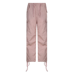 Size Friendly Pink Parachute Cargo Pants, , women clothing, size-friendly-pink-parachute-cargo-pants, khaki, pink, fairypeony