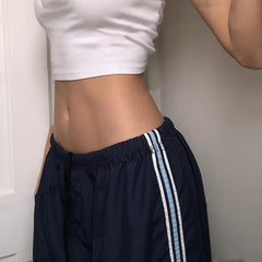 Retro Piping Detail Sweatpants, , women clothing, retro-piping-detail-sweatpants, , fairypeony