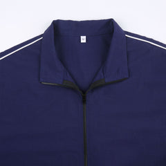 90s Contrast Piping Zip Up Jacket - fairypeony