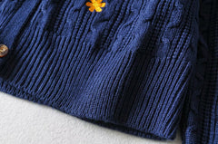 Retro Embroidery Flowers Cardigan, , women clothing, retro-embroidery-flowers-cardigan, blue, fairypeony