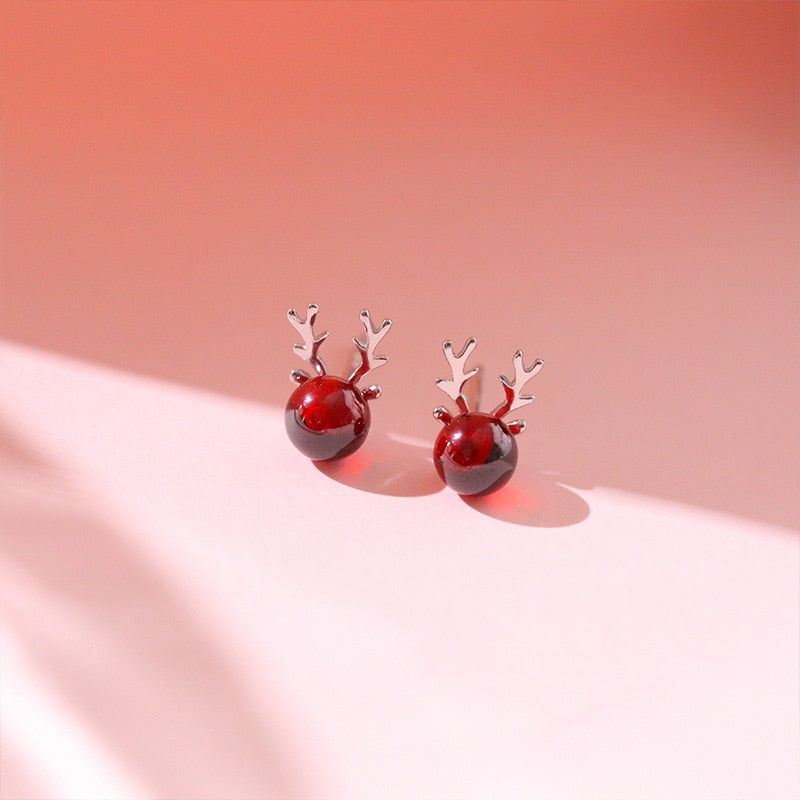 Antler Christmas Stud Earrings, , women clothing, antler-christmas-stud-earrings, , fairypeony