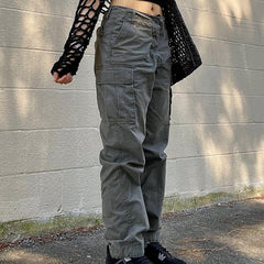 Straight Leg Vintage Y2K Cargo Jeans, , women clothing, straight-leg-vintage-y2k-cargo-jeans, , fairypeony
