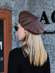 Autumn And Winter Pu Beret Hat, , women clothing, autumn-and-winter-pu-beret-hat, , fairypeony