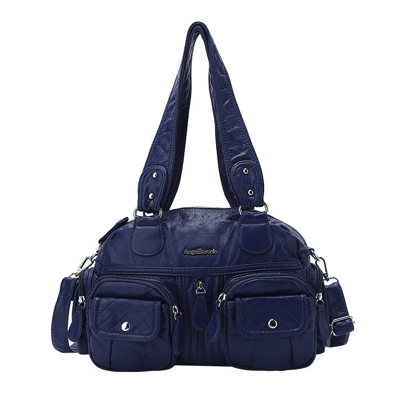 Solid Color Cargo Messenger Bag - fairypeony