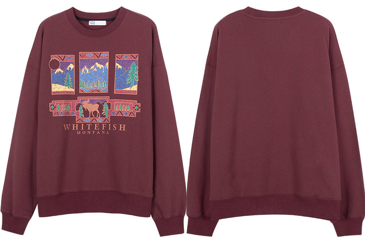 Whitefish Montana Sweatshirt, , women clothing, whitefish-montana-sweatshirt, L, M, purple, S, vintage, fairypeony
