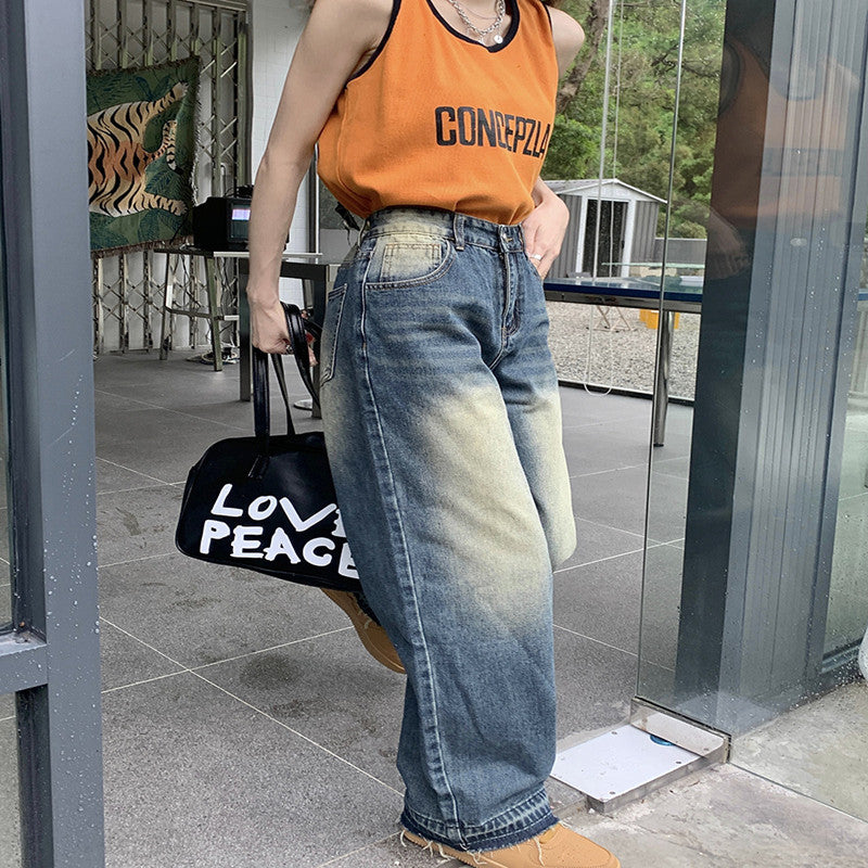 High Waist Baggy Boyfriend Jeans - fairypeony