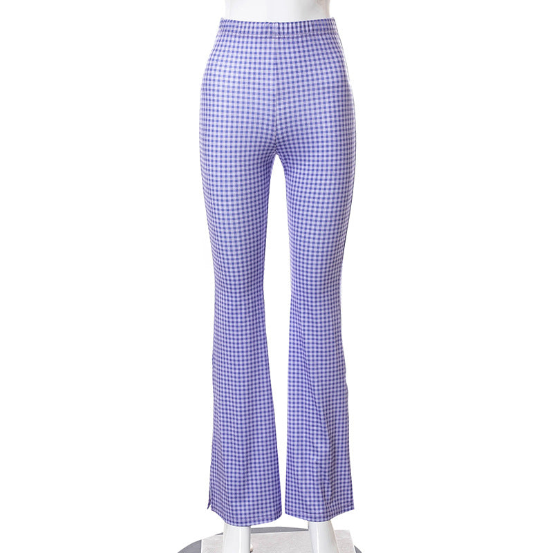 Purple High Waist Hip Flare Casual Pants, , women clothing, purple-high-waist-hip-flare-casual-pants, , fairypeony