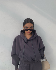 Basic Solid Hooded Tracksuit Set, , women clothing, basic-solid-hooded-tracksuit-set, , fairypeony