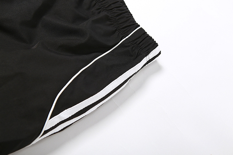 Contrast Piping Black Baggy Sweatpants - fairypeony