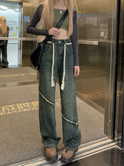 Fray Trim Vintage Boyfriend Jeans - fairypeony