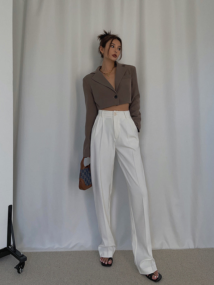 High Waist Loose Straight Drape Mopping Trousers, , women clothing, high-waist-loose-straight-drape-mopping-trousers, , fairypeony