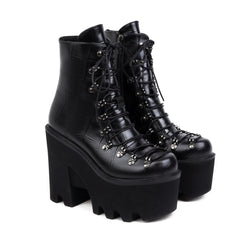 Cross Strapping Waterproof Boots, , women clothing, cross-strapping-waterproof-boots, black, fairypeony
