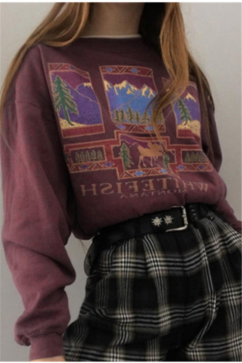 Whitefish Montana Sweatshirt, , women clothing, whitefish-montana-sweatshirt, L, M, purple, S, vintage, fairypeony