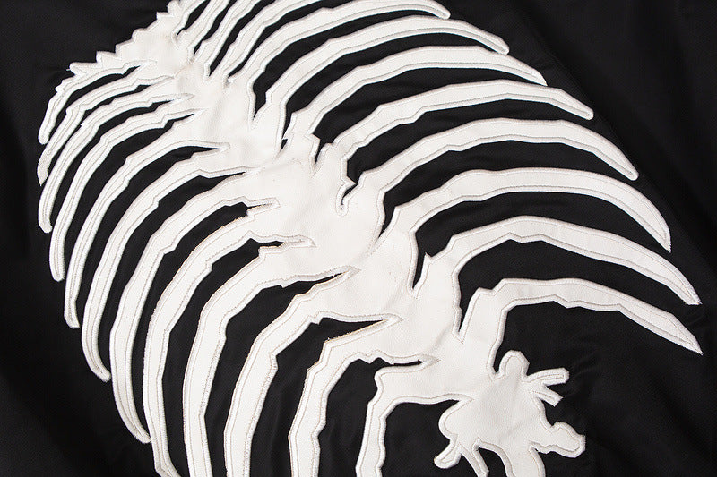 Skeleton Graphic Oversized Bomber Jacket, , women clothing, skeleton-graphic-oversized-bomber-jacket, , fairypeony