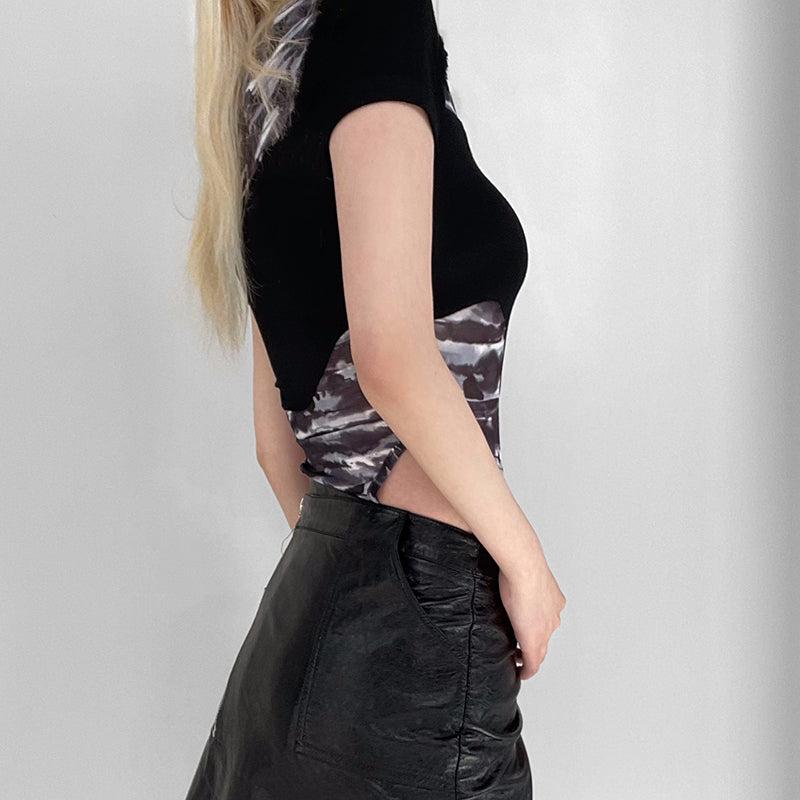 Metal Star Short Sleeve Bodysuit - fairypeony