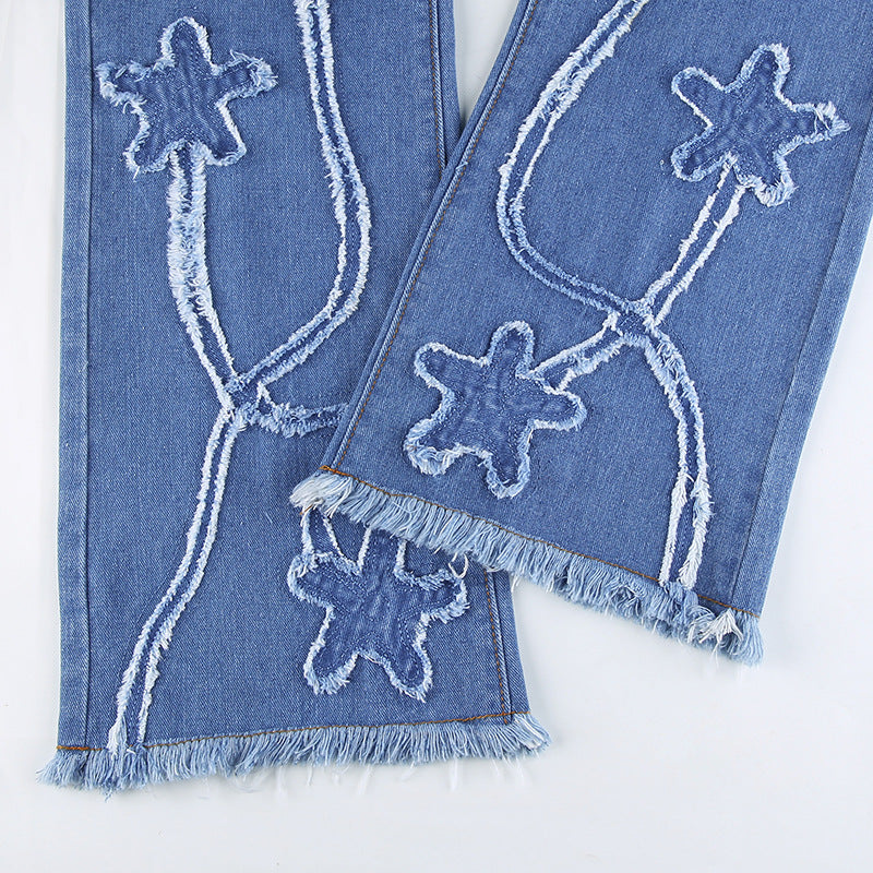 High Waist Slim Fit Flared Jeans, , women clothing, high-waist-slim-fit-flared-jeans, , fairypeony