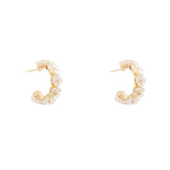 Flower White Earrings, , women clothing, flower-white-earrings, , fairypeony