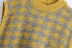 Vintage Jacquard Knit Vest, , women clothing, vintage-jacquard-knit-vest, yellow, fairypeony