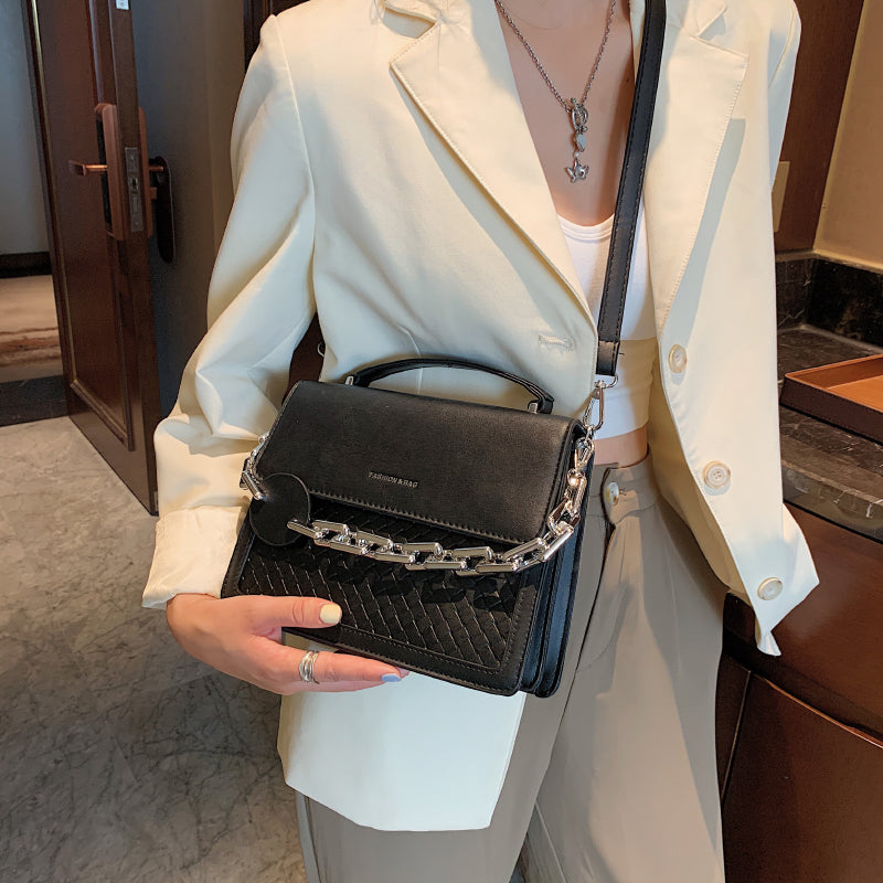 Solid Color Letter Flap Organ Crossbody Bag, , women clothing, solid-color-letter-flap-organ-crossbody-bag, , fairypeony