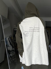 Letter Graphic Color Block Zip Up Hoodie - fairypeony