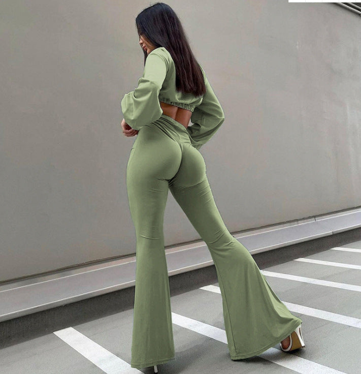 Casual High Waist Green Pants, , women clothing, casual-high-waist-green-pants, , fairypeony