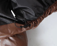 Zipper Pu Leather Puffer Jacket, , women clothing, zipper-pu-leather-puffer-jacket, , fairypeony