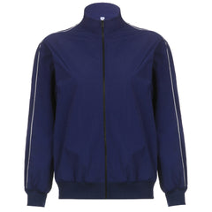 90s Contrast Piping Zip Up Jacket - fairypeony