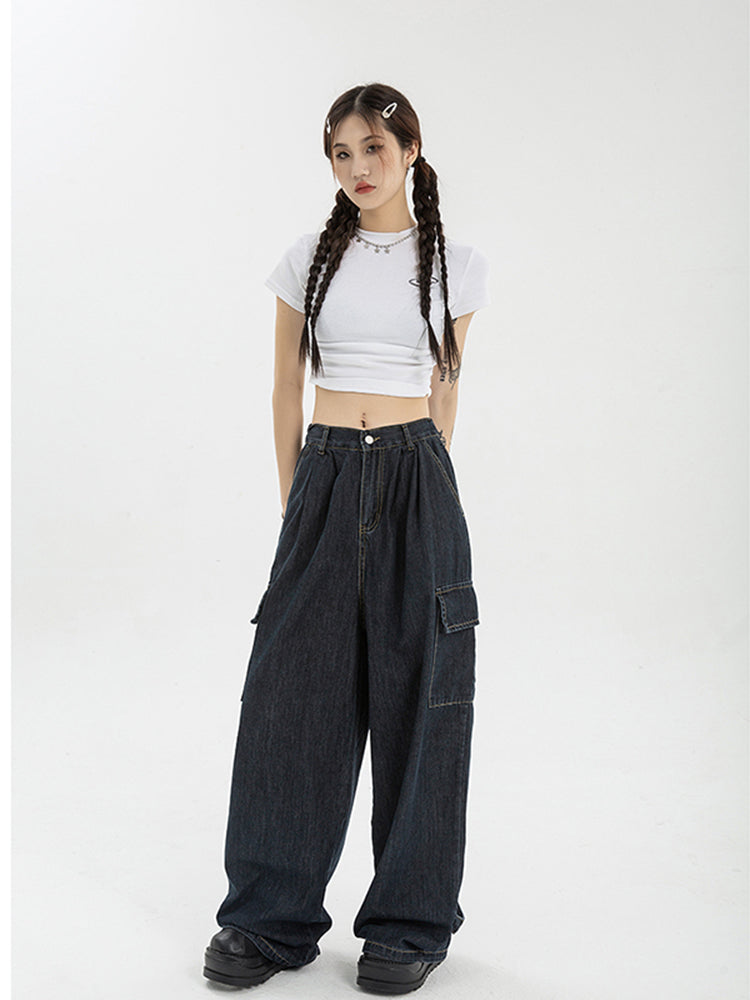 Vintage Punk Baggy Cargo Jeans - fairypeony