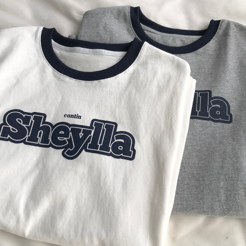 Contrast Short Sleeve Logo Graphic Tee - fairypeony