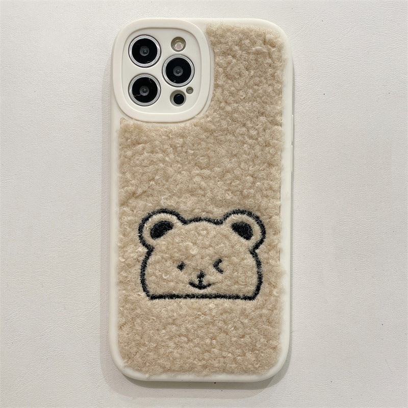 Embroidered Bear Phone Case, , women clothing, embroidered-bear-phone-case, , fairypeony