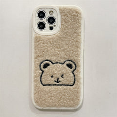 Embroidered Bear Phone Case, , women clothing, embroidered-bear-phone-case, , fairypeony