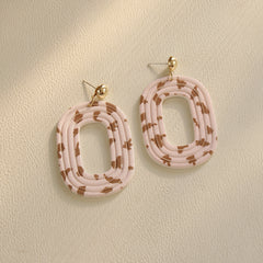 Body Clay Texture Lacquered Acrylic Earrings, , women clothing, body-clay-texture-lacquered-acrylic-earrings, , fairypeony