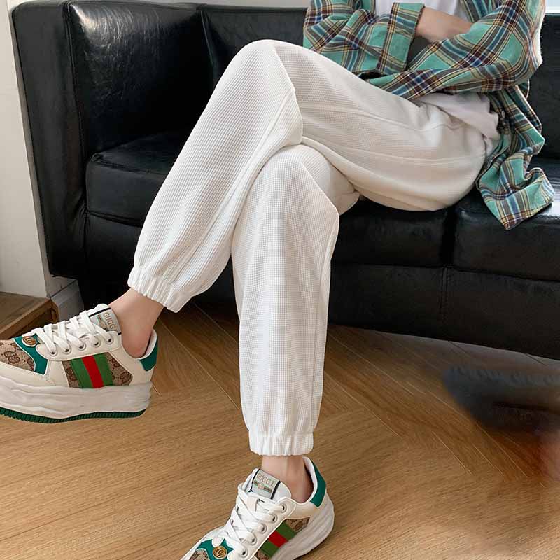 Waffle Casual Loose Harem Trousers, , women clothing, waffle-casual-loose-harem-trousers, , fairypeony