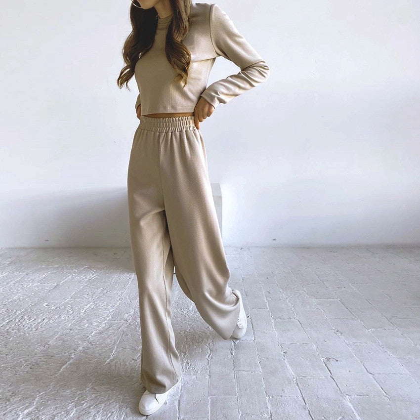 Casual Suit Long-sleeved Round Neck Sweater Trousers, , women clothing, casual-suit-long-sleeved-round-neck-sweater-trousers, , fairypeony