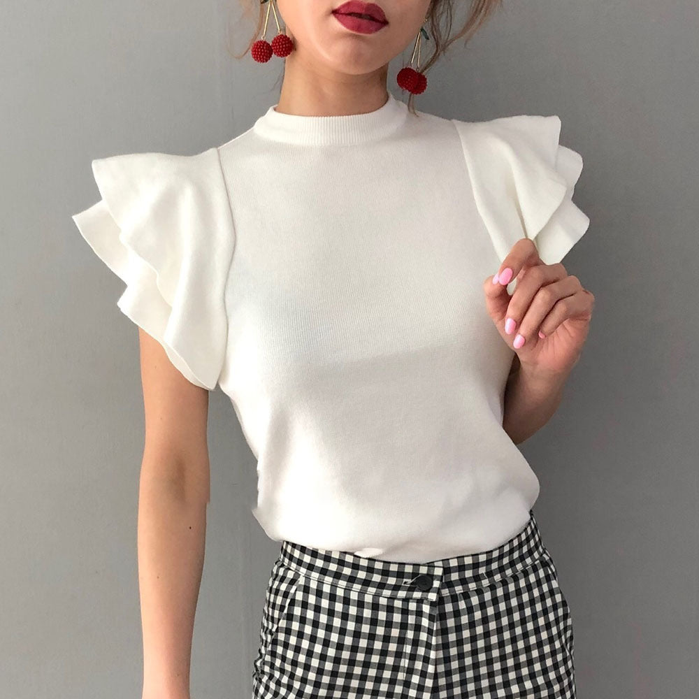 Blouse Met Ruches, , women clothing, blouse-met-ruches-floured-jacket, , fairypeony