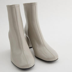Thick heel square toe barefoot boots, , women clothing, thick-heel-square-toe-barefoot-boots, , fairypeony