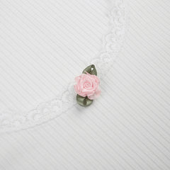 Lace Trim White Ribbed Knit Top - fairypeony